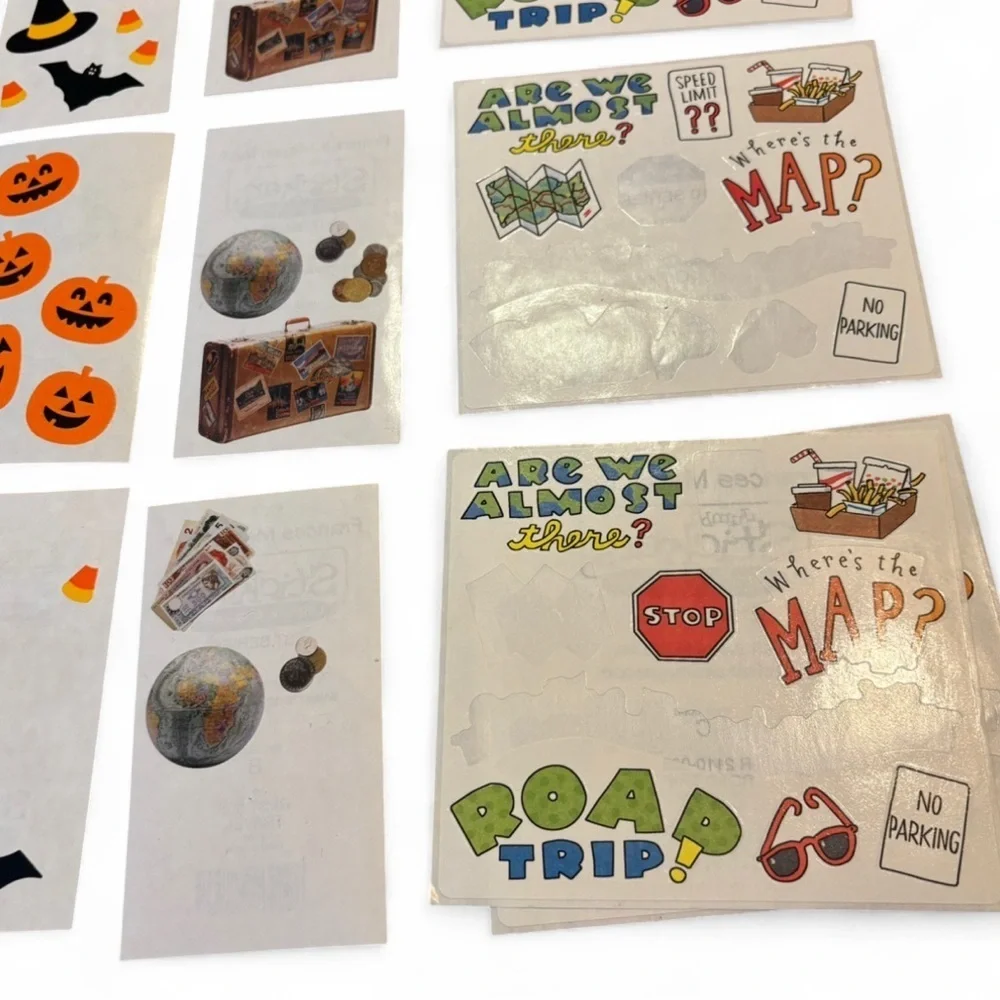 Vintage Frances Meyer Scrapbooking Sticker Lot Halloween & Travel